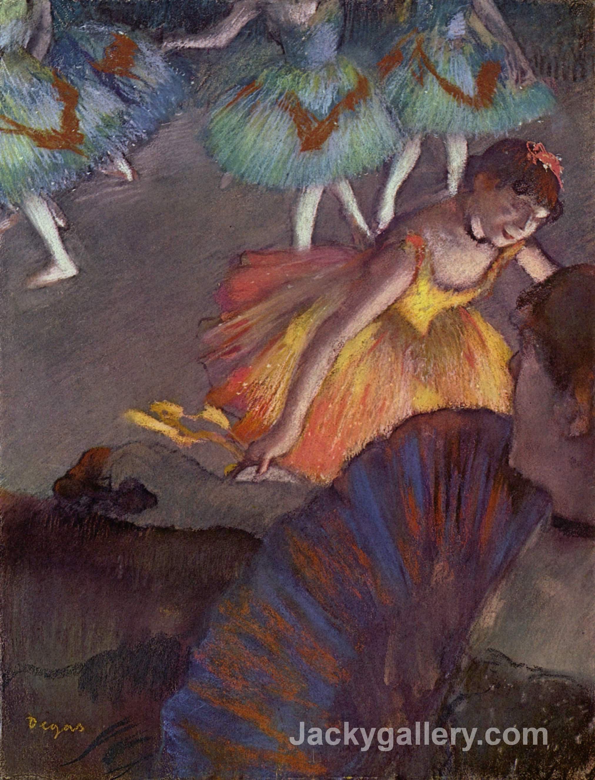 Ballerina and Lady with a Fan by Edgar Degas paintings reproduction